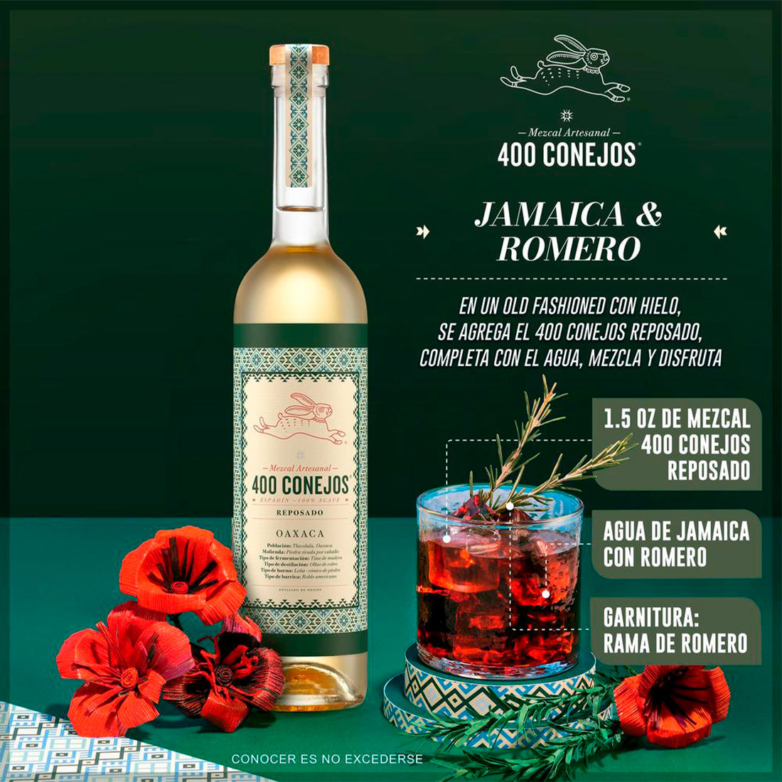 MEZCAL 400 CONEJOS REPOSADO 700 ml
