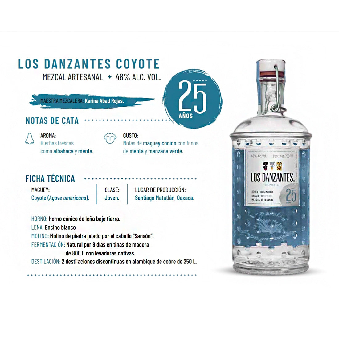 MEZCAL LOS DANZANTES COYOTE 750 ml