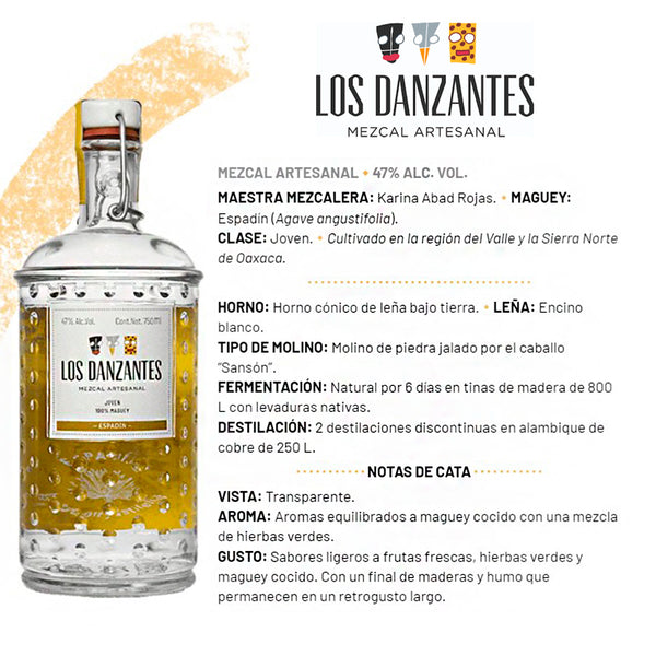 MEZCAL LOS DANZANTES JOVEN ESPADIN 750 ml - CentralDePrecios