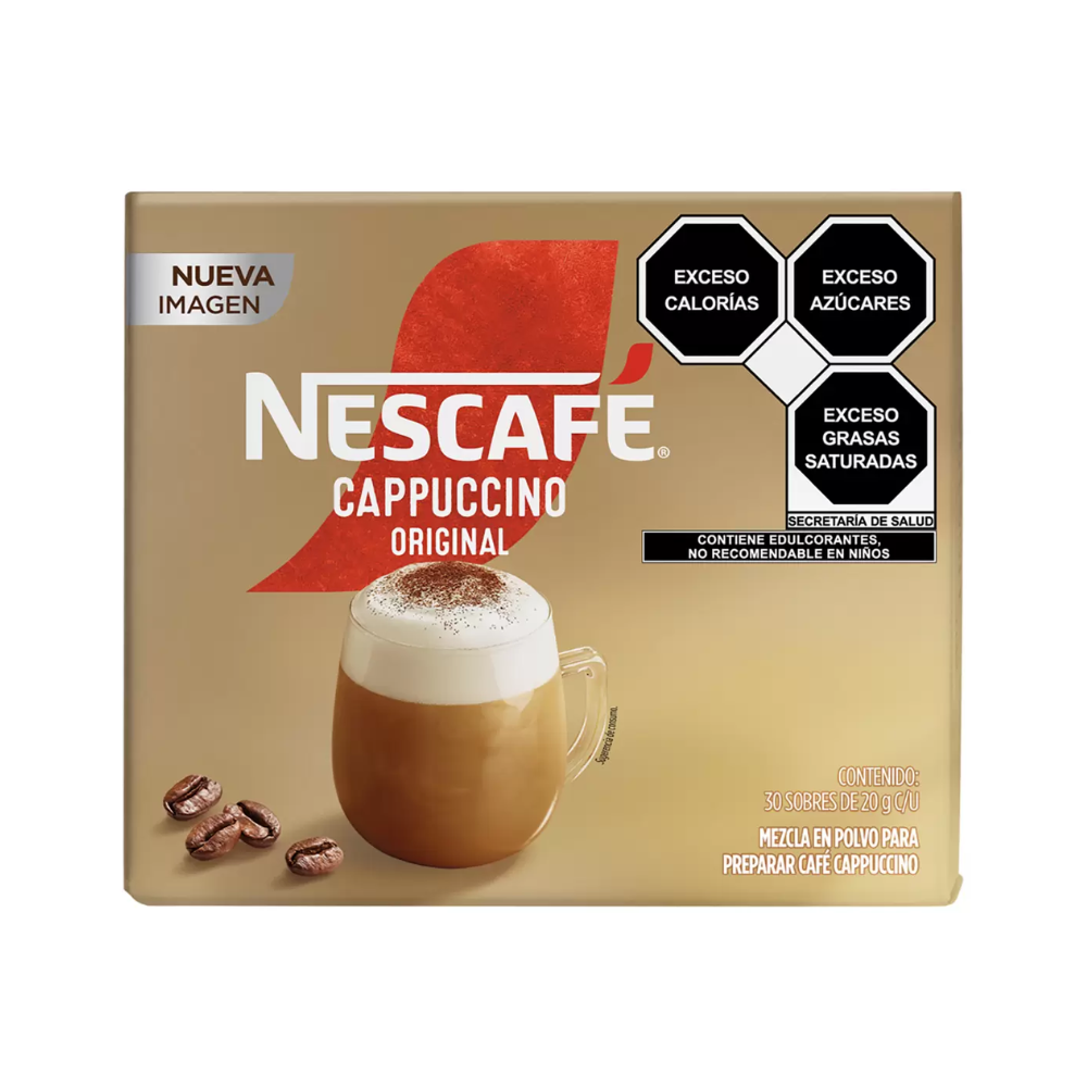 CAFÉ SOLUBLE EN SOBRE NESCAFÉ CAPPUCCINO ORIGINAL 30 PZAS 20 G