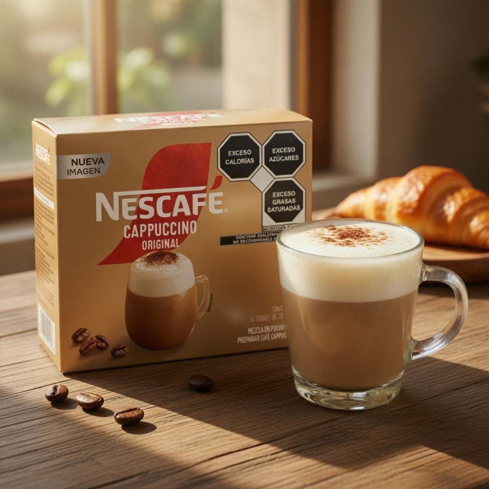 CAFÉ SOLUBLE EN SOBRE NESCAFÉ CAPPUCCINO ORIGINAL 30 PZAS 20 G