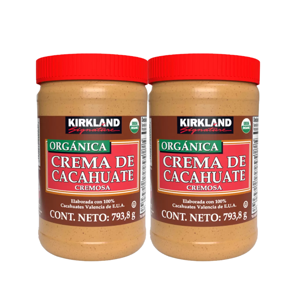 CREMA DE CACAHUATE ÓRGANICA KIRKLAND 2 PZAS 793 G