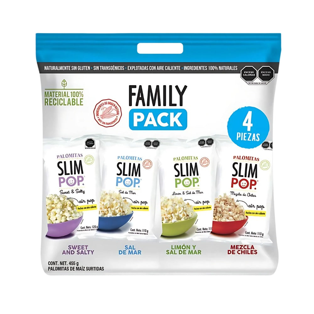 PALOMITAS SLIM POP FAMILY PACK (4 PIEZAS SURTIDAS)