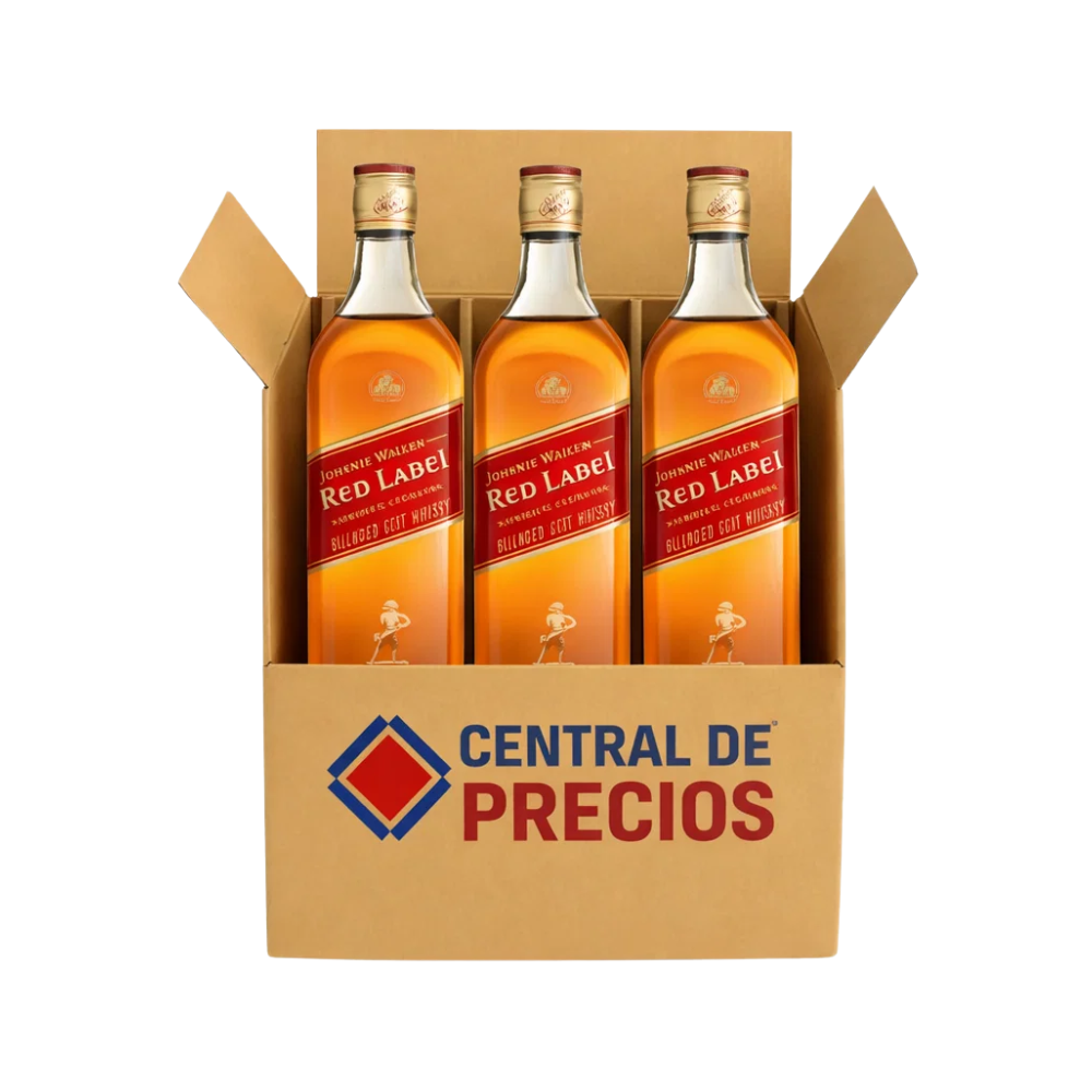 WHISKY J.W. RED LABEL 1000 ML (3 PIEZAS)