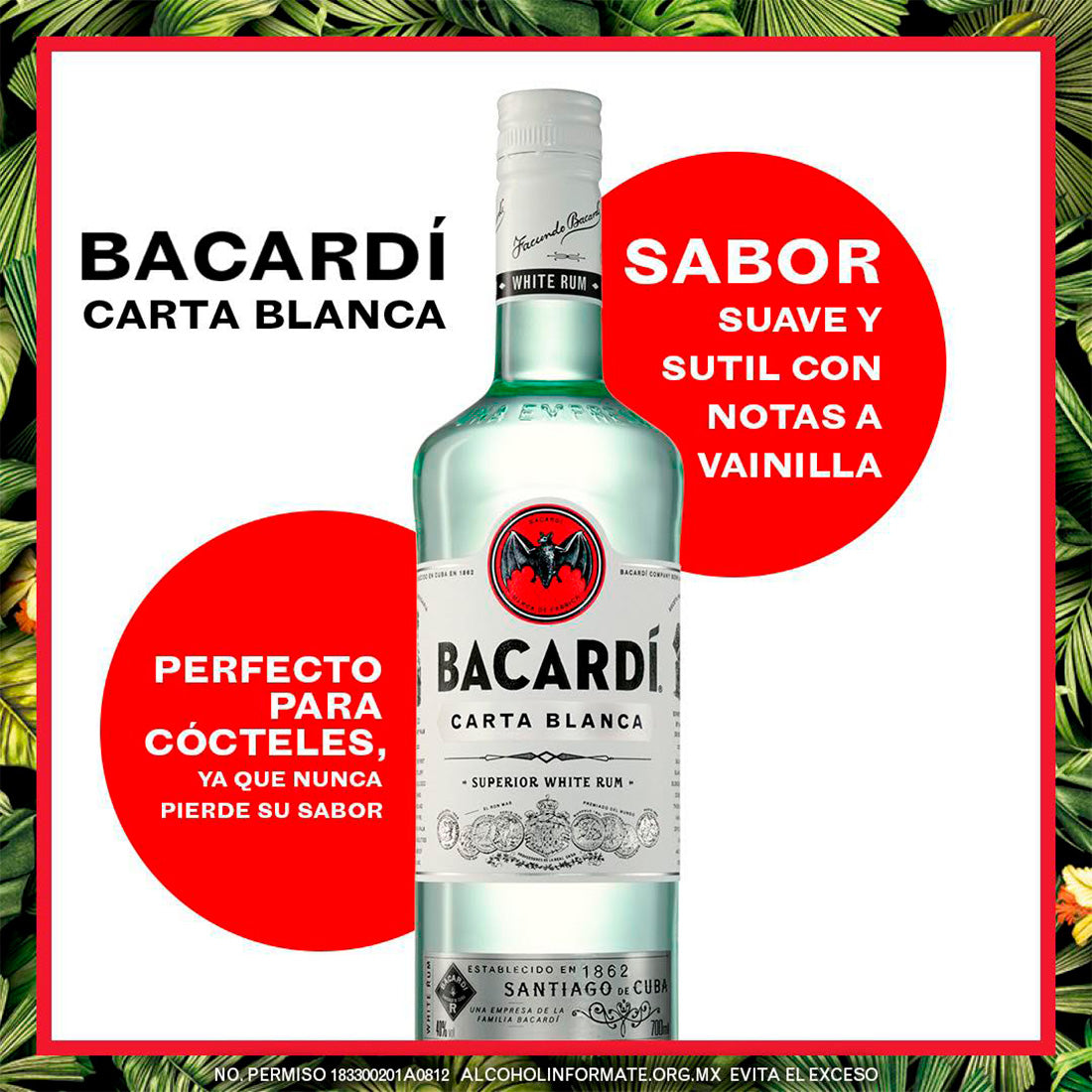 RON BACARDI BLANCO 700 ML