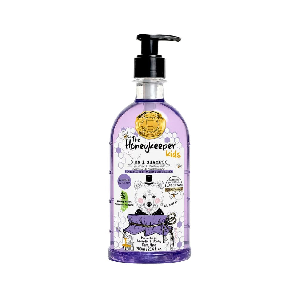 SHAMPOO 3 EN 1 THE HONEYKEEPER LAVANDA 3 PZAS 700 ML