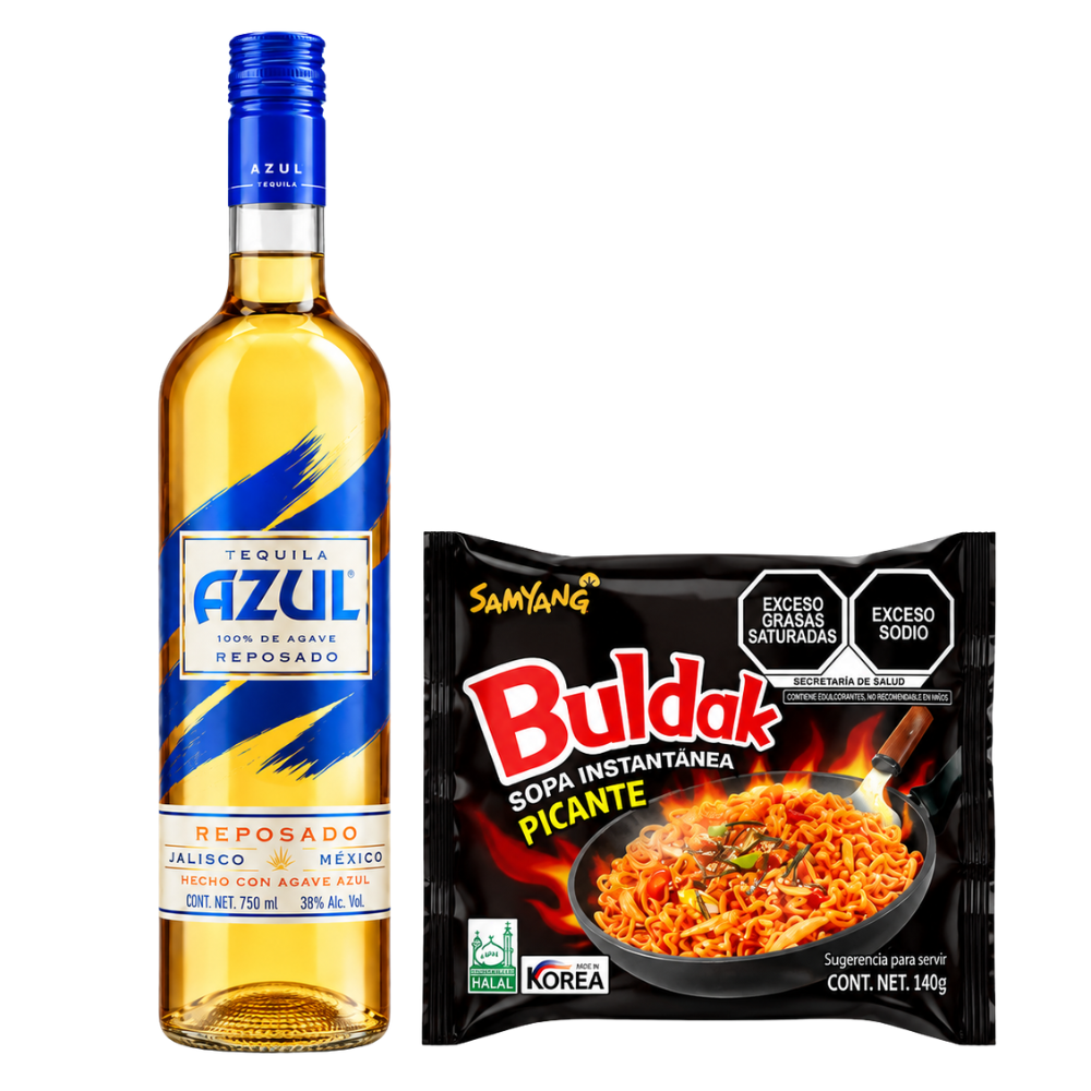 TEQUILA GRAN CENTENARIO AZUL REPOSADO 700 ML + BULDAK RAMEN DE POLLO PICANTE 140 GR.