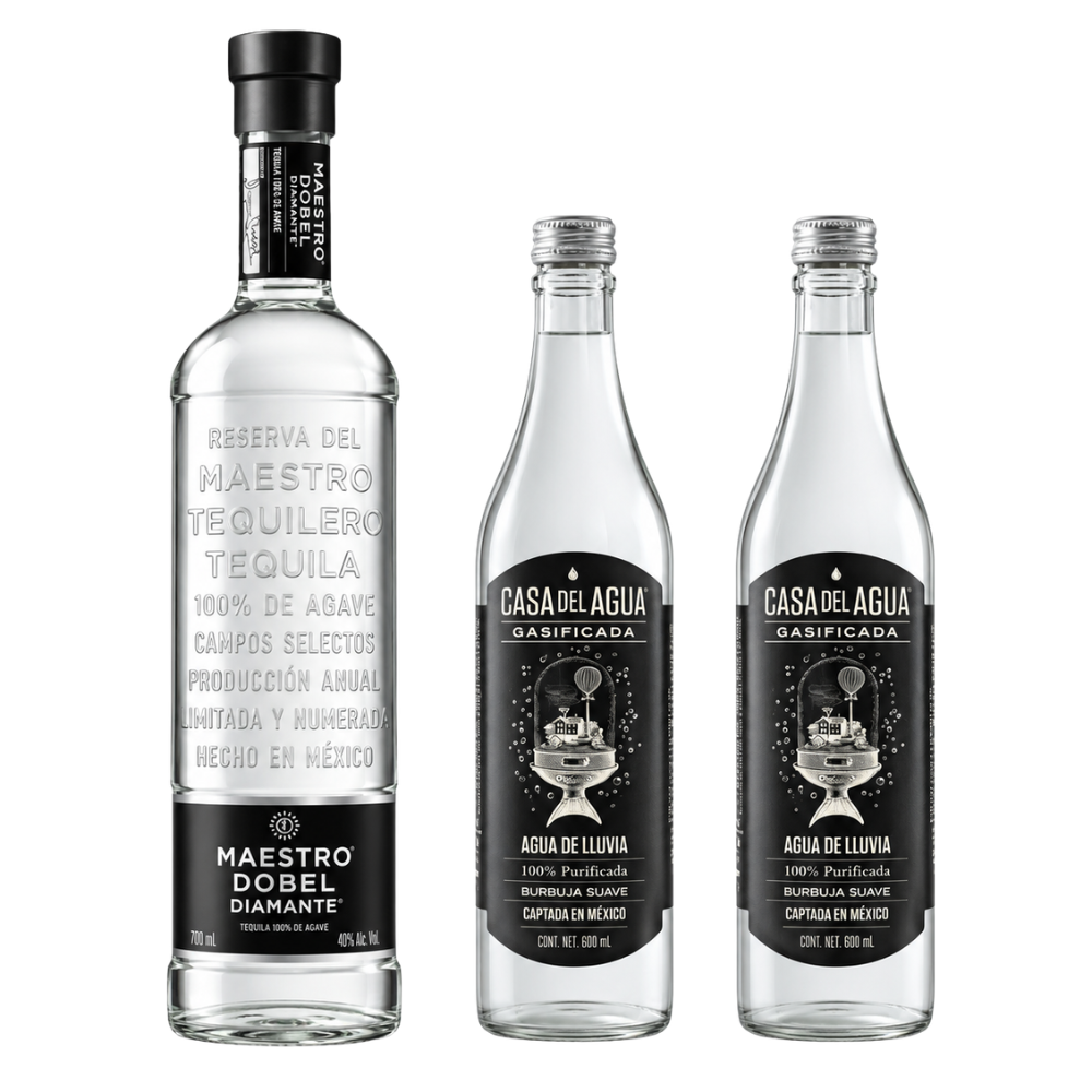 MAESTRO DOBEL DIAMANTE 700 ML + 2 BOTELLAS DE AGUA GASIFICADA CASA DEL AGUA 600 ML
