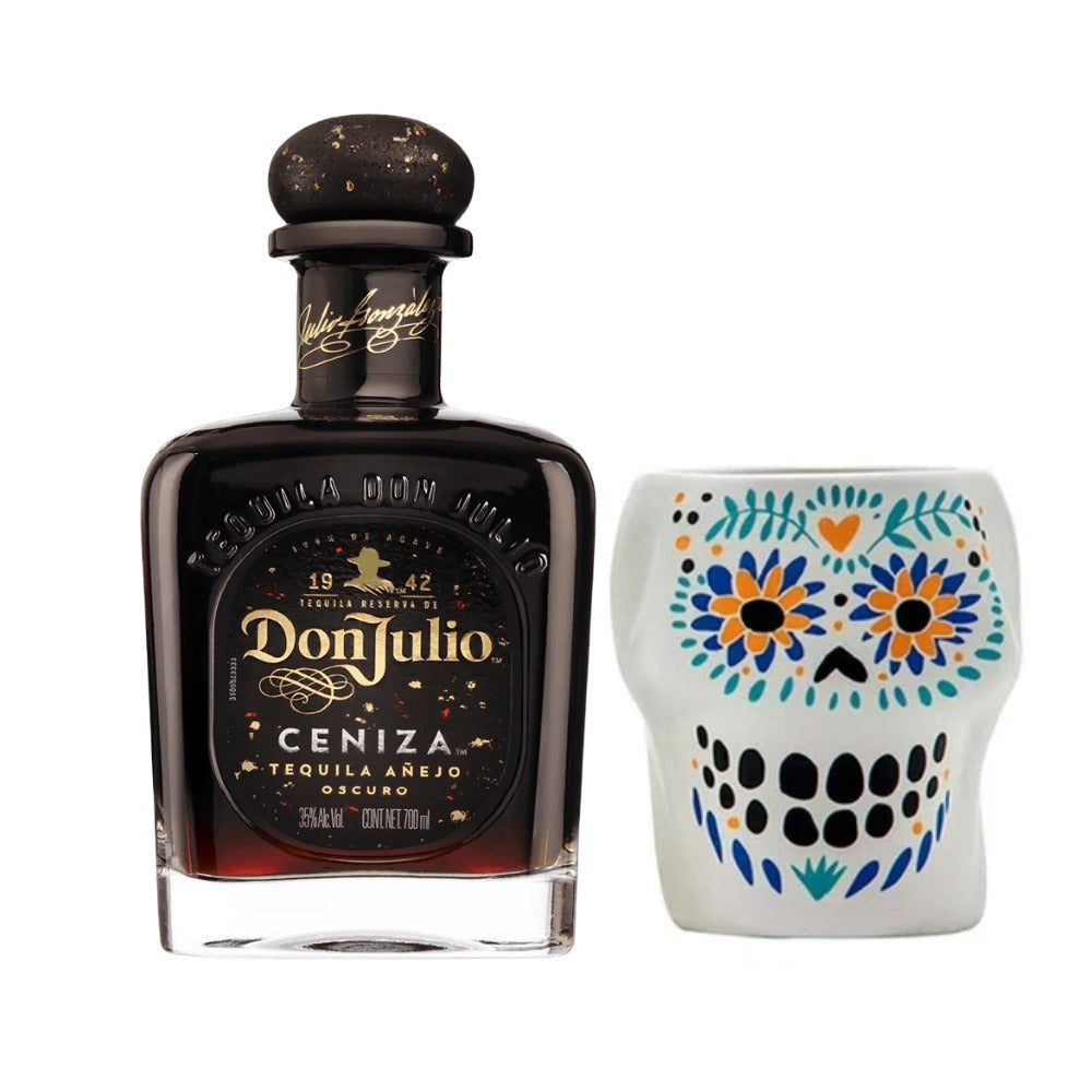 TEQUILA DON JULIO CENIZA 700 ML + VASO CALAVERA BLANCO
