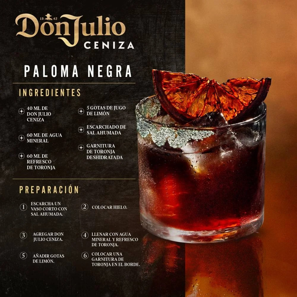TEQUILA DON JULIO CENIZA 700 ML + VASO CALAVERA BLANCO