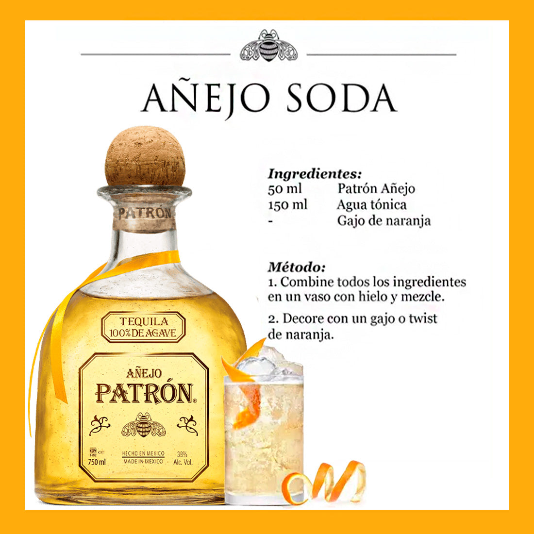 TEQUILA PATRON AÑEJO 750 ml