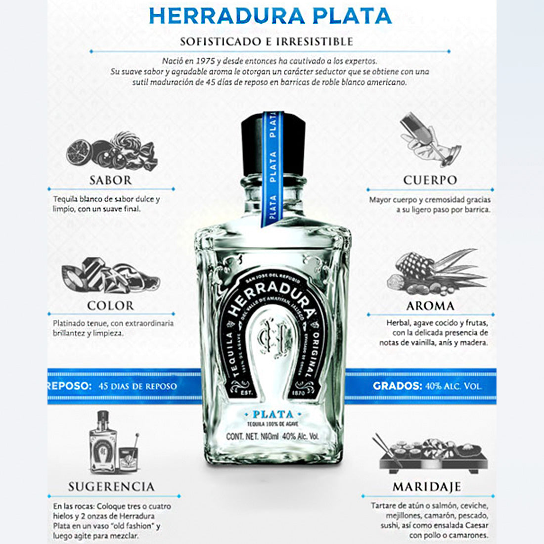 TEQUILA HERRADURA PLATA 700 ml