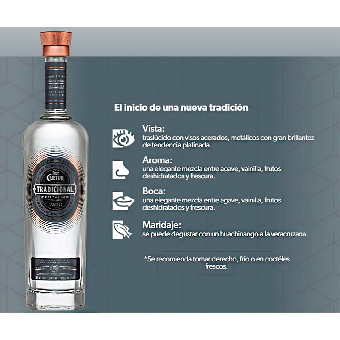 TEQUILA JOSE CUERVO TRADICIONAL CRISTALINO 750 ml