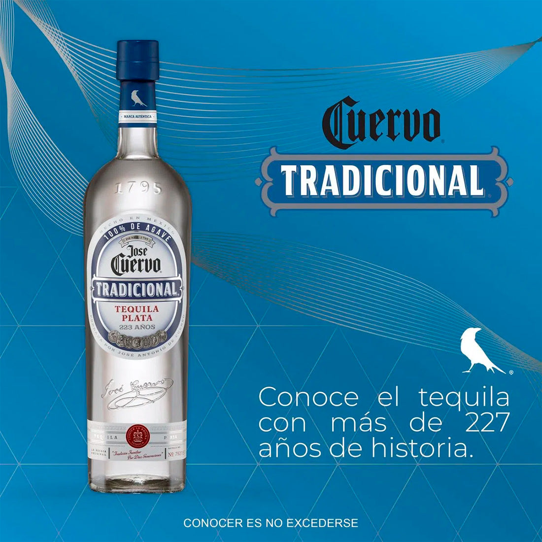 TEQUILA JOSE CUERVO TRADICIONAL PLATA 950 ml (3 PIEZAS)
