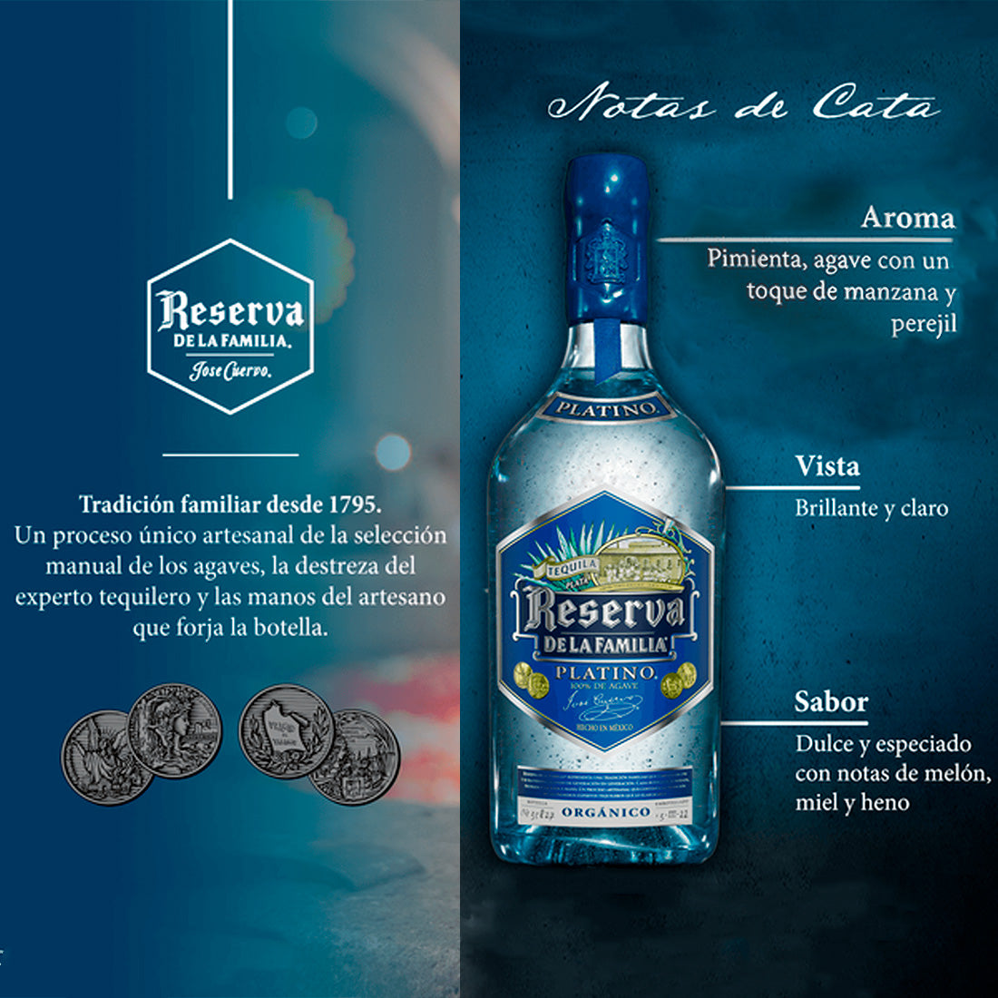 TEQUILA JOSE CUERVO RESERVA DE LA FAMILIA PLATINO 750 ml