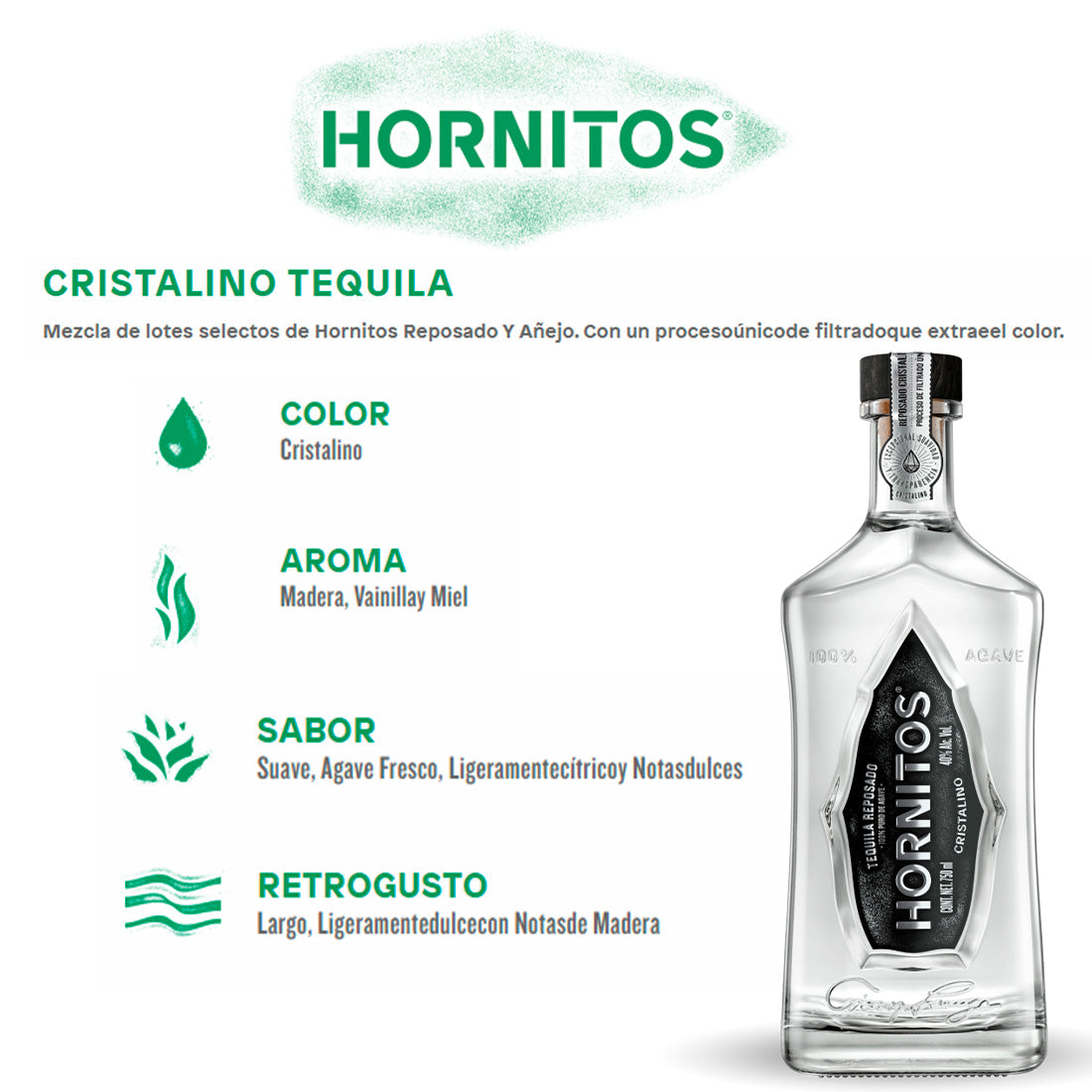 TEQUILA HORNITOS CRISTALINO 750 ml