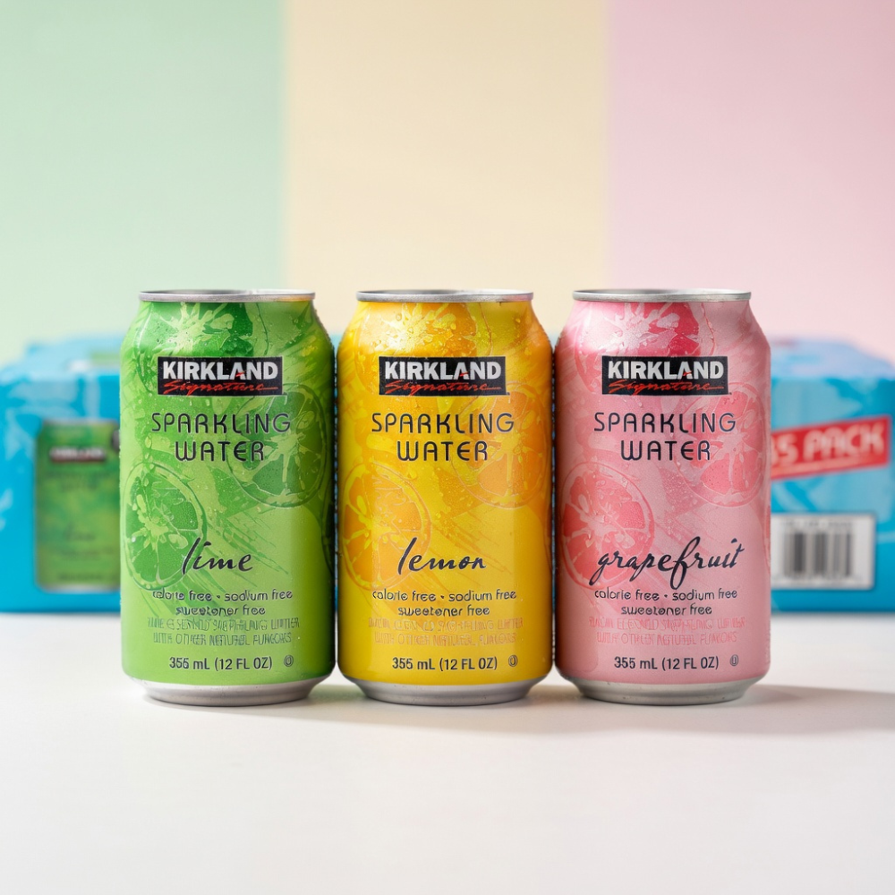 AGUA GASIFICADA CON SABOR KIRKLAND SIGNATURE 35 PZAS 355 ML