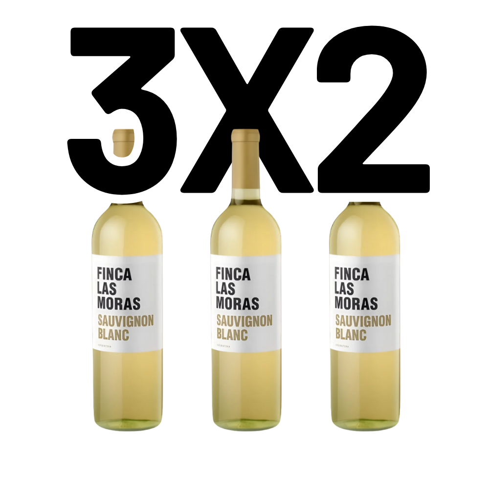 3x2 VINO BLANCO LAS MORAS SAUVIGNON BLANC 750 ML