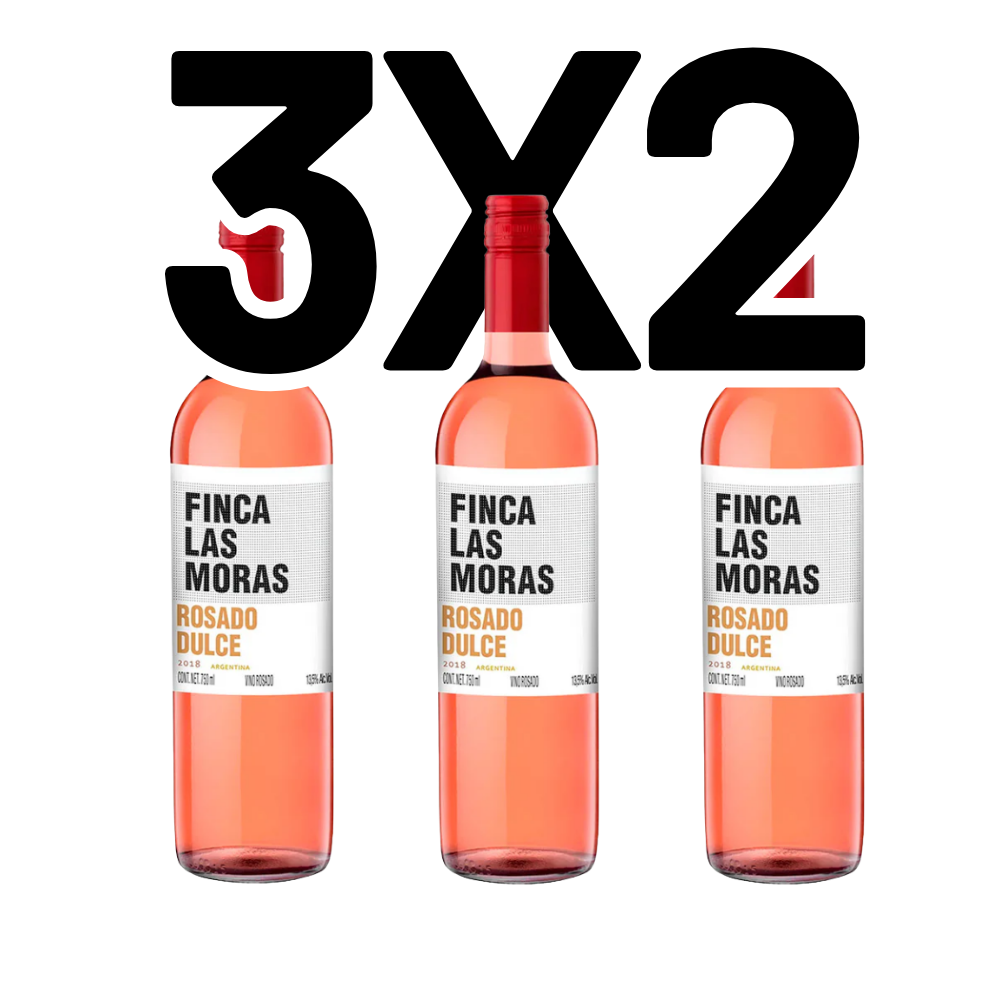3x2 VINO ROSADO LAS MORAS ROSADO DULCE 750 ML