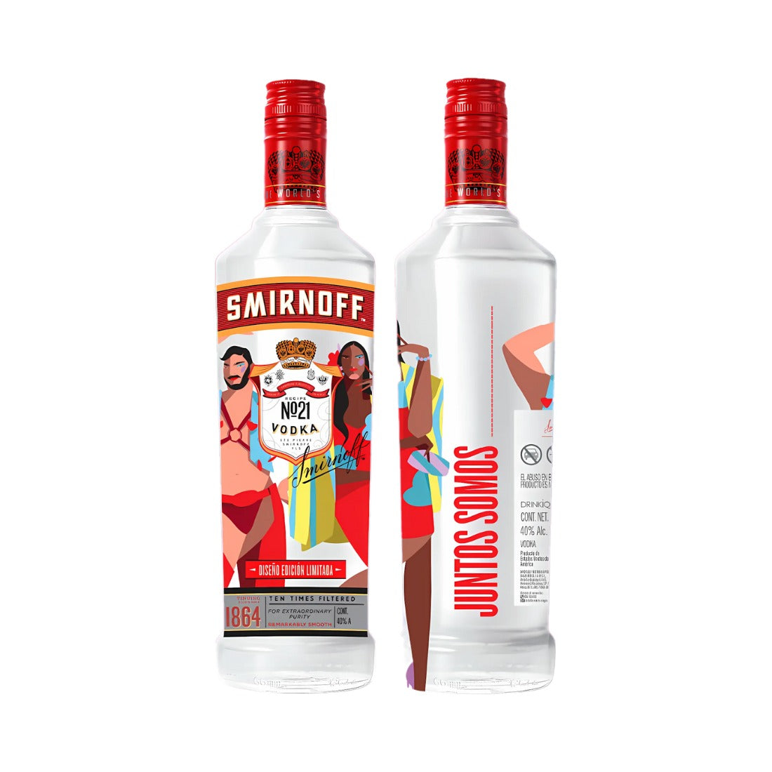 VODKA SMIRNOFF PRIDE 1000 ML EDICIÓN ESPECIAL (3 PIEZAS)
