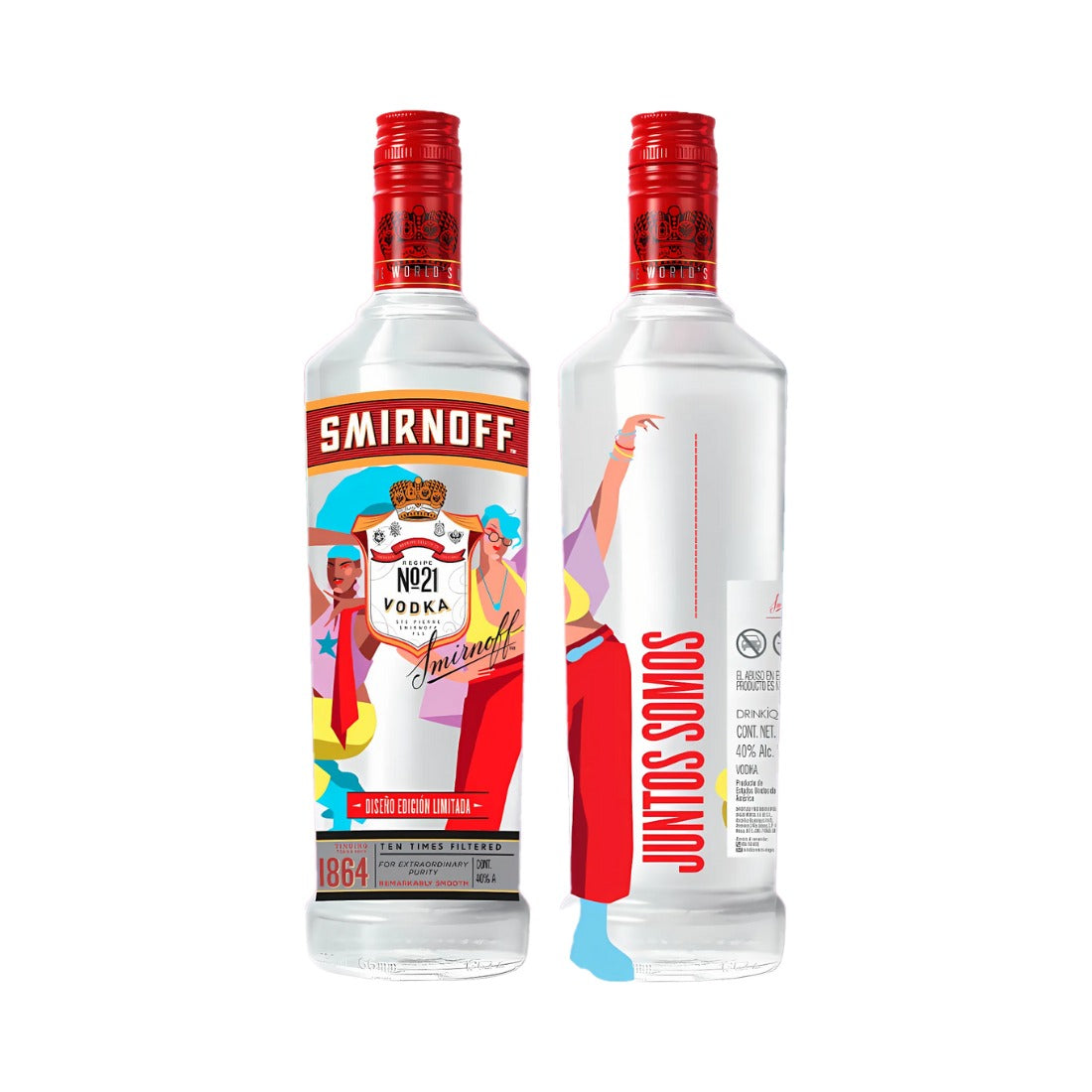 VODKA SMIRNOFF PRIDE 1000 ML EDICIÓN ESPECIAL (3 PIEZAS)