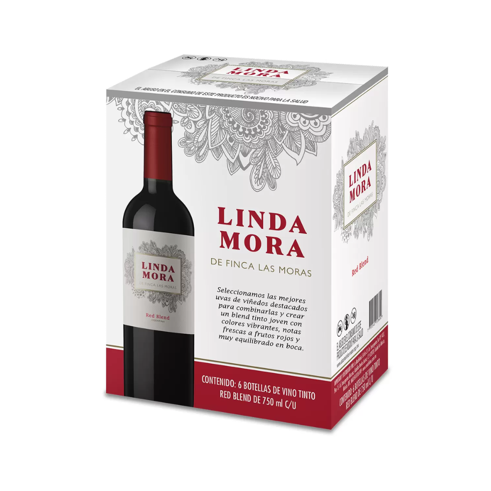 VINO TINTO LINDA MORA RED BLEND 6 PZAS 750 ML