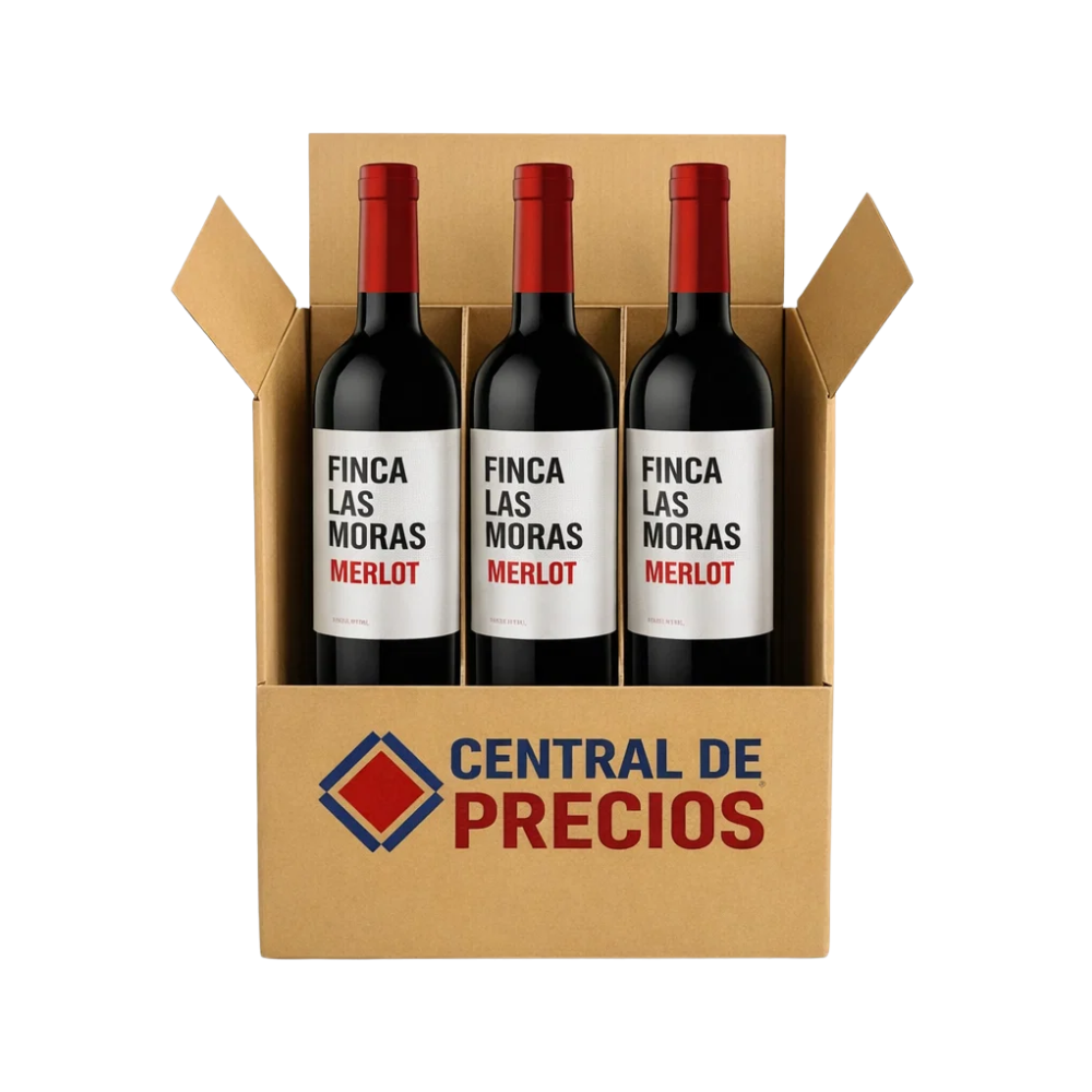 VINO TINTO LAS MORAS MERLOT 750 ml (3 PIEZAS)