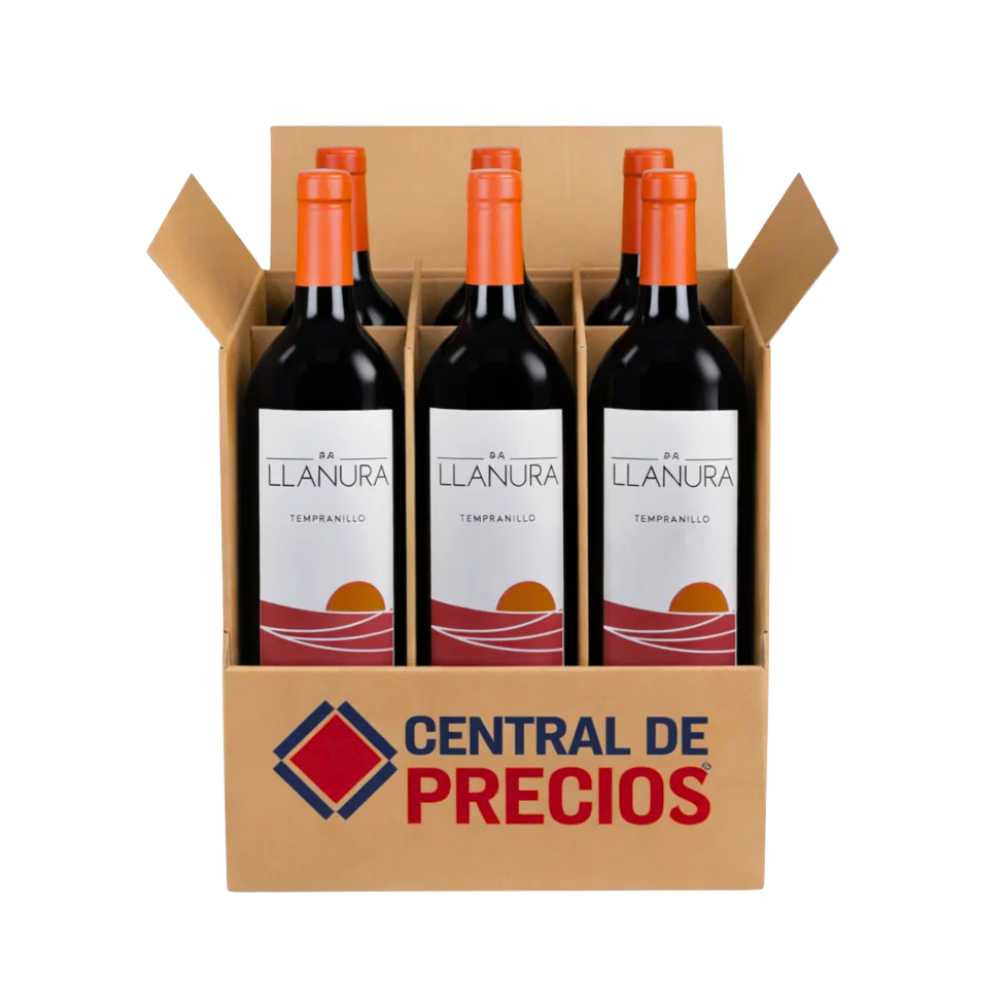 VINO TINTO LA LLANURA TEMPRANILLO 750 ML (6 PIEZAS)