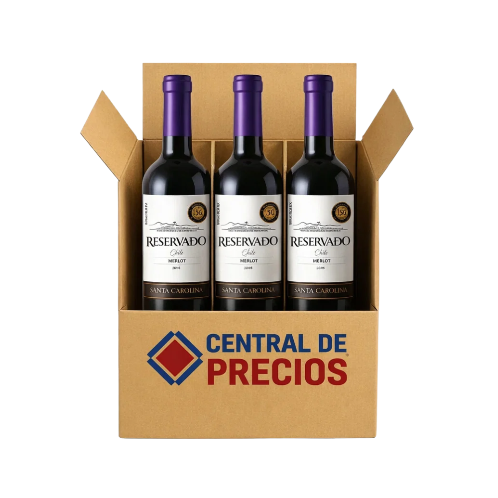 VINO TINTO SANTA CAROLINA RESERVADO MERLOT 750 ML (3 PIEZAS)