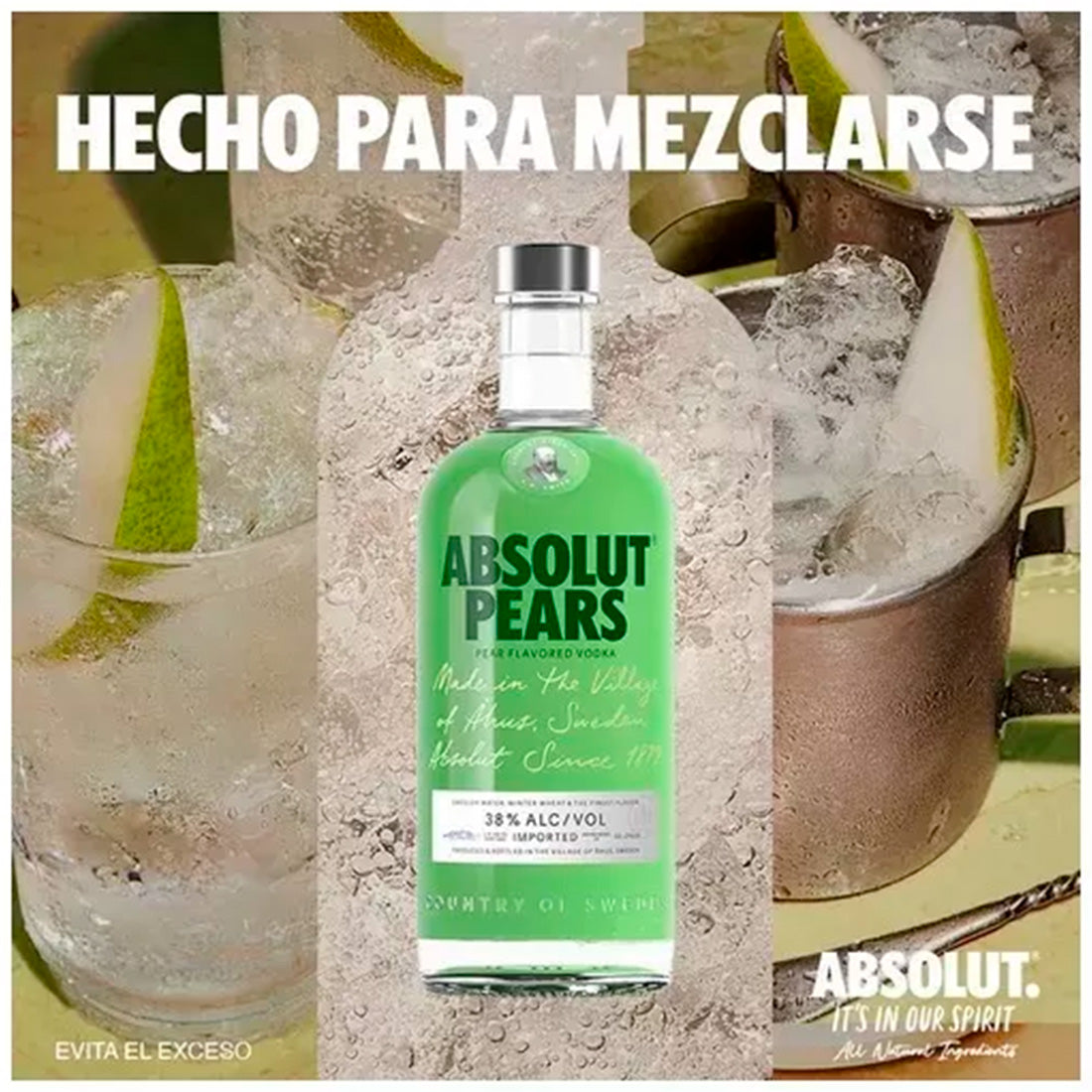 VODKA ABSOLUT PERA 750 ml