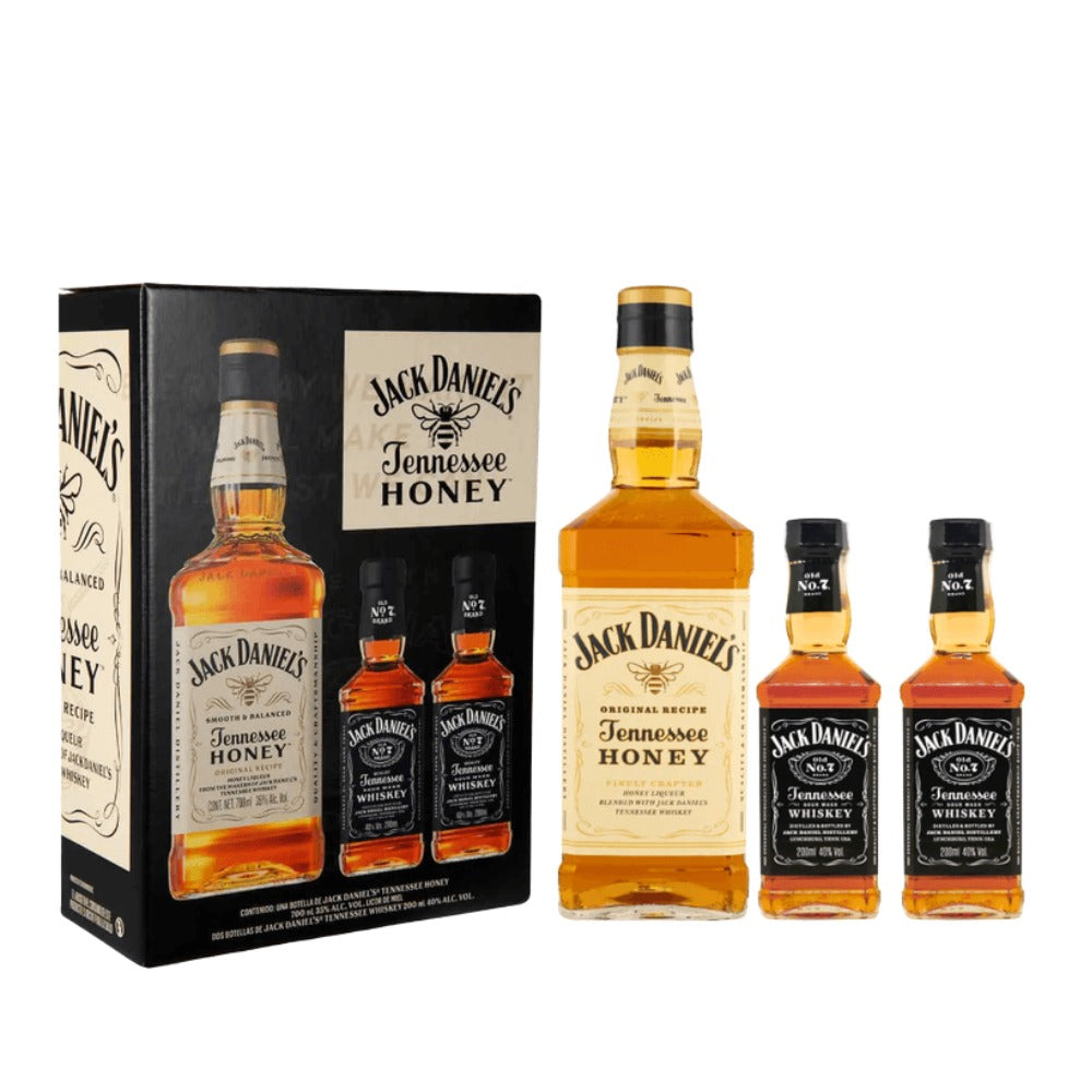 WHISKEY JACK DANIELS HONEY 700 ML+2 BOT JACK DANIELS 200 ML