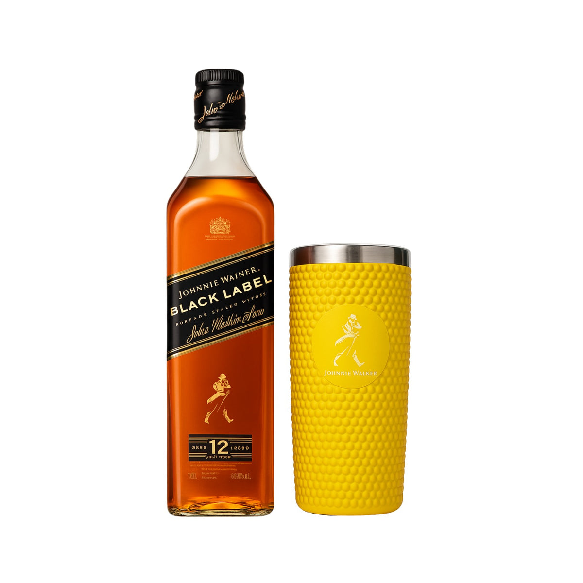 WHISKY J.W. BLACK LABEL + TUMBLER DE ACERO INOXIDABLE 750 ML