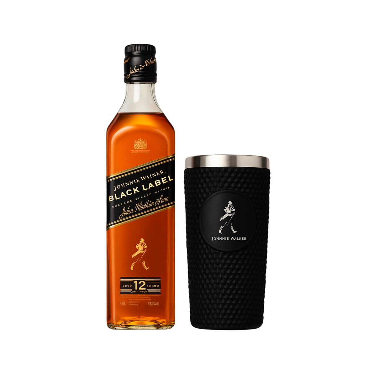 WHISKY J.W. BLACK LABEL + TUMBLER DE ACERO INOXIDABLE 750 ML