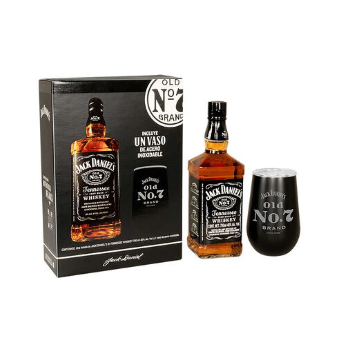 WHISKY JACK DANIELS TW 700 ML + VASO DE METAL