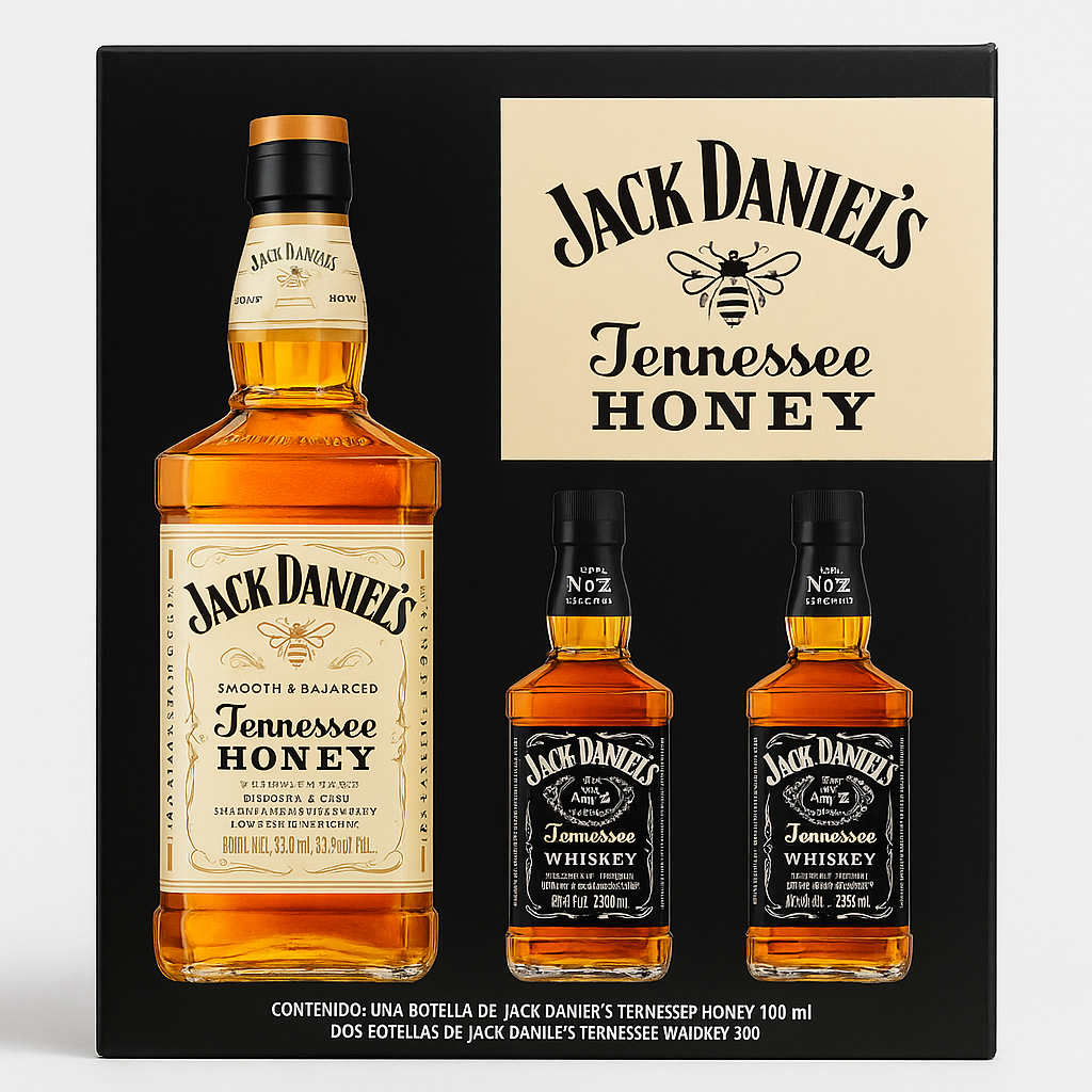 WHISKEY JACK DANIELS HONEY 700 ML+2 BOT JACK DANIELS 200 ML