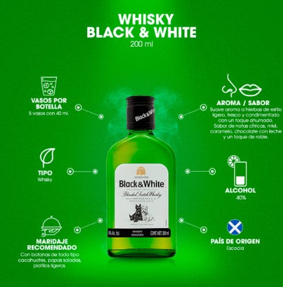 WHISKY BLACK AND WHITE 200 ml