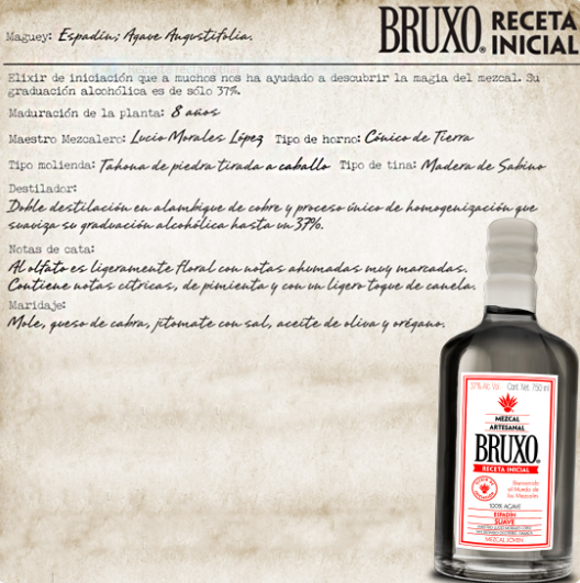 MEZCAL BRUXO RECETA INICIAL 750 ml