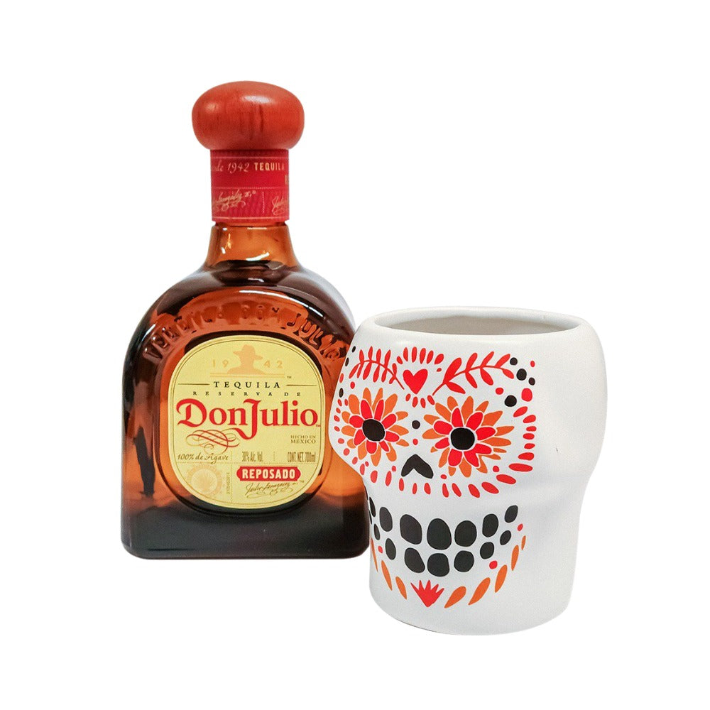 TEQUILA DON JULIO REPOSADO 700 ML + VASO CALAVERA