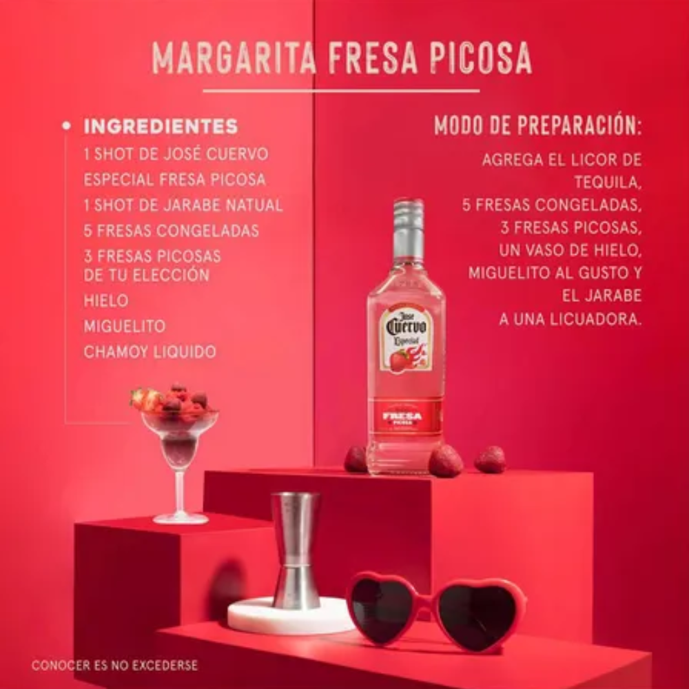 LICOR DE TEQUILA JOSE CUERVO ESPECIAL FRESA 700 ML