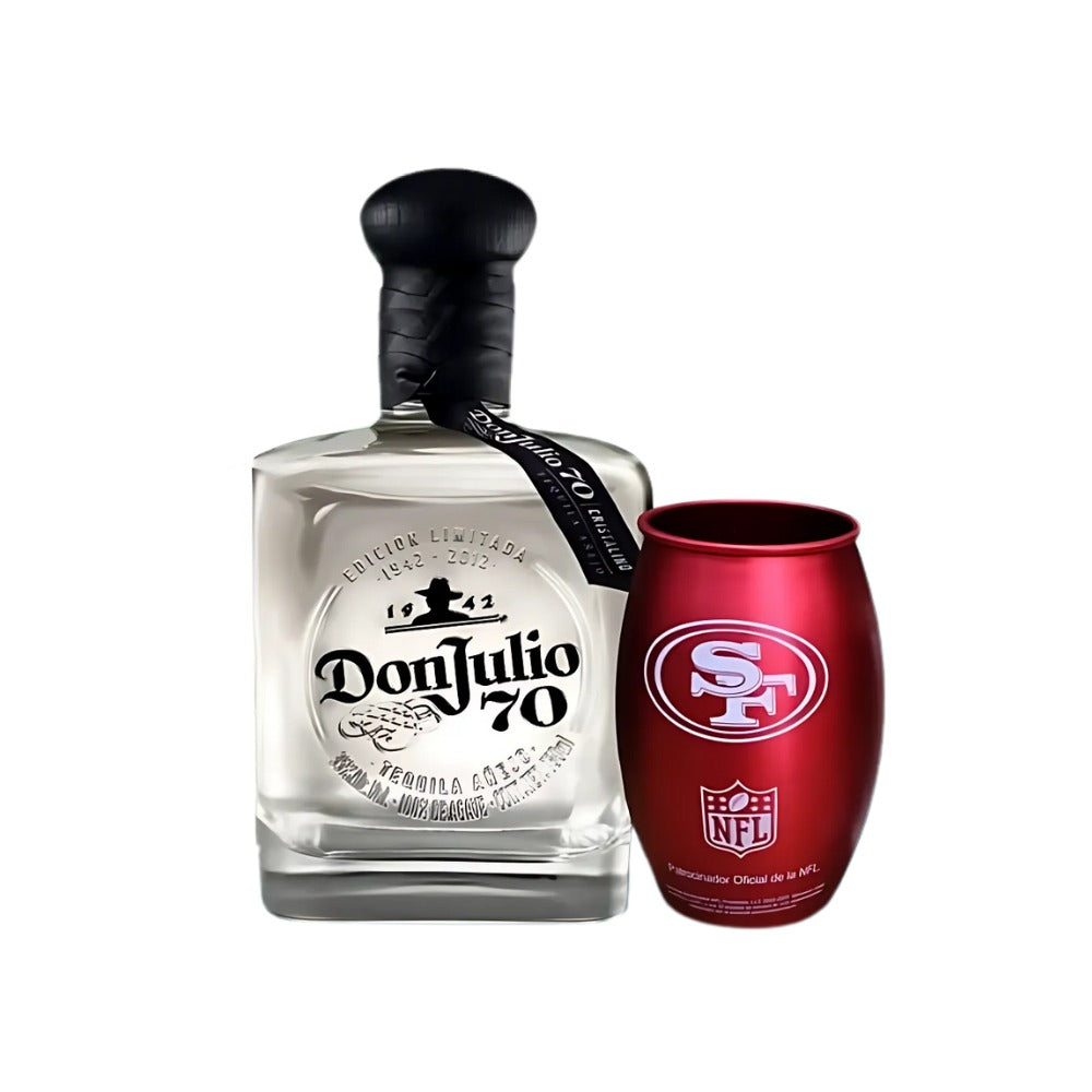 TEQUILA DON JULIO 70 700 ML+ VASO NFL (SAN FRANCISCO 49ERS)