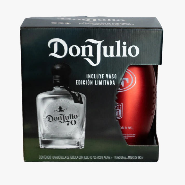 TEQUILA DON JULIO 70 700 ML+ VASO NFL (SAN FRANCISCO 49ERS)