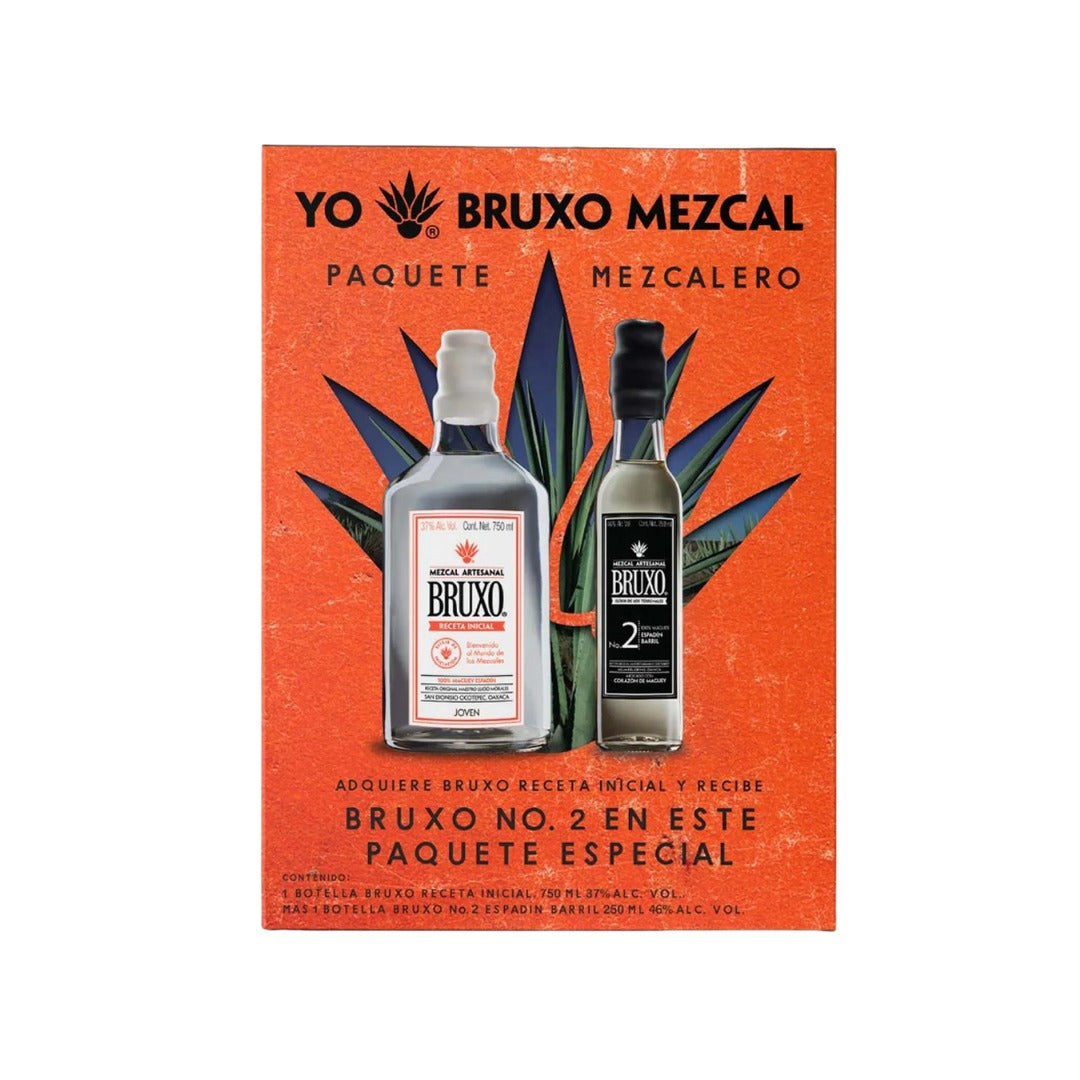 MEZCAL BRUXO RECETA INICIAL 750 ML + MEZCAL BRUXO NO. 2 PECHUGA 250 ML