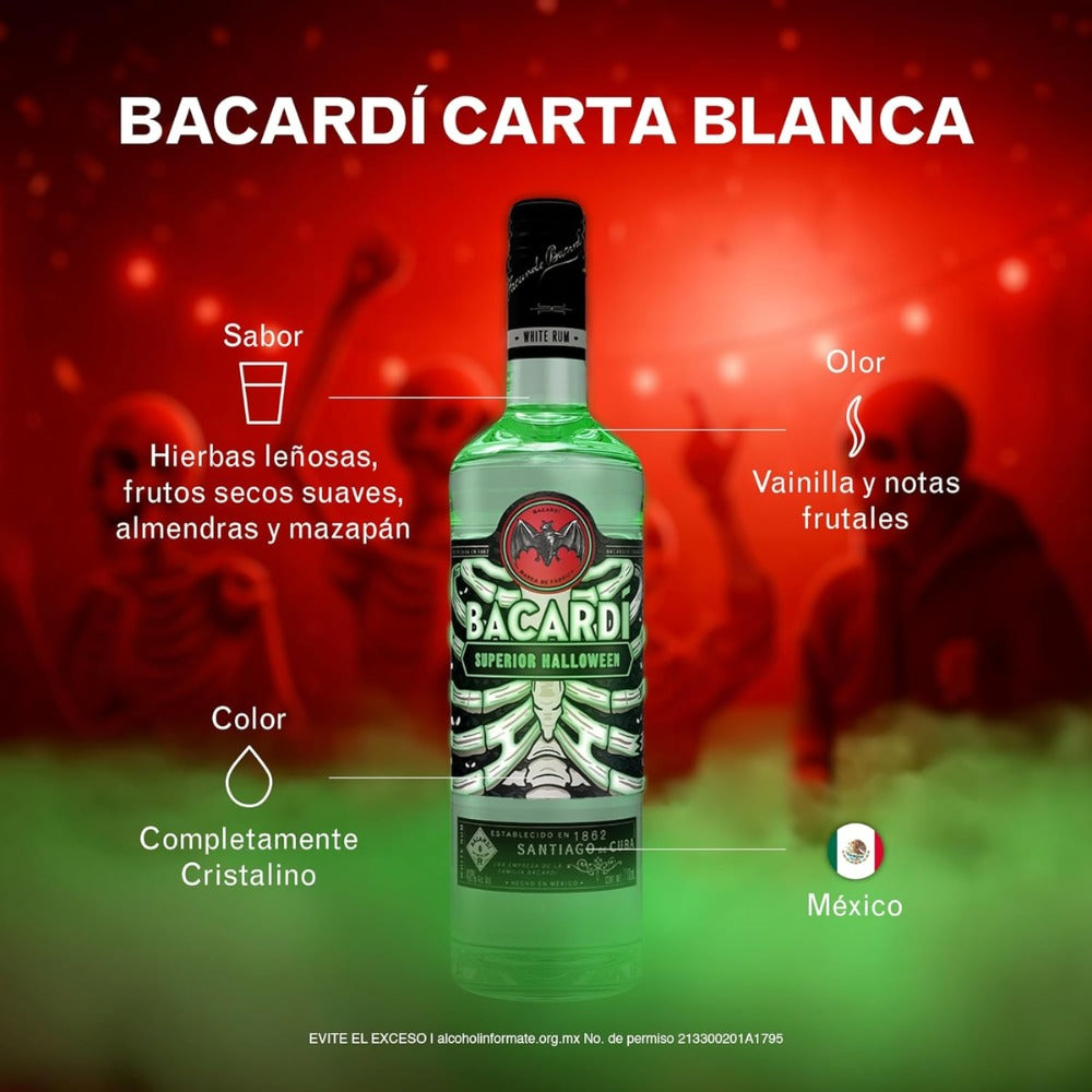 RON BACARDI BLANCO EDICIÓN HALLOWEEN DÚO (DOS PIEZAS)