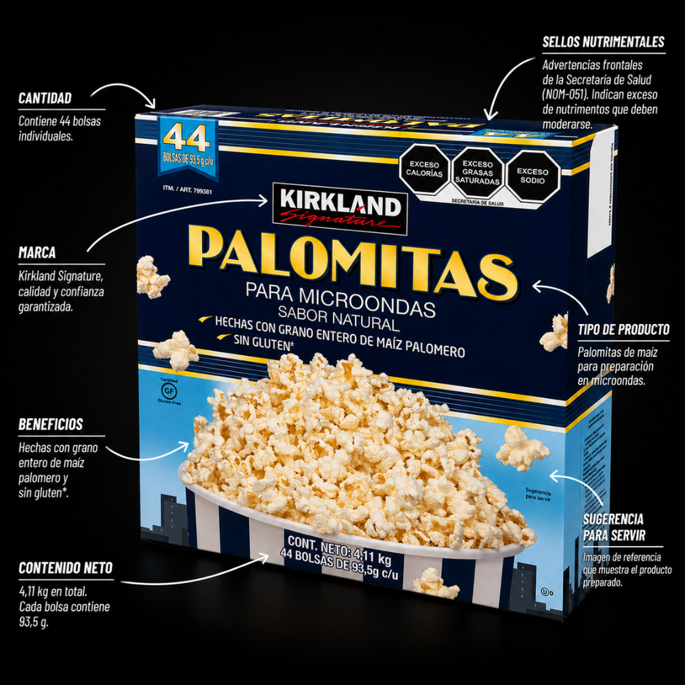 PALOMITAS NATURALES KIRKLAND SIGNATURE 44 PZAS