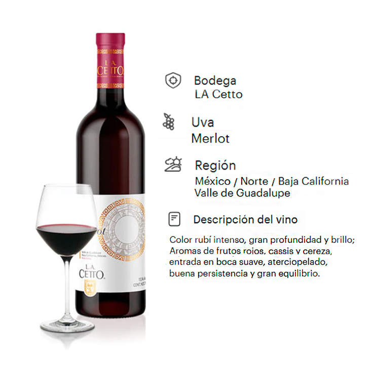 VINO TINTO L.A. CETTO MERLOT 750 ml