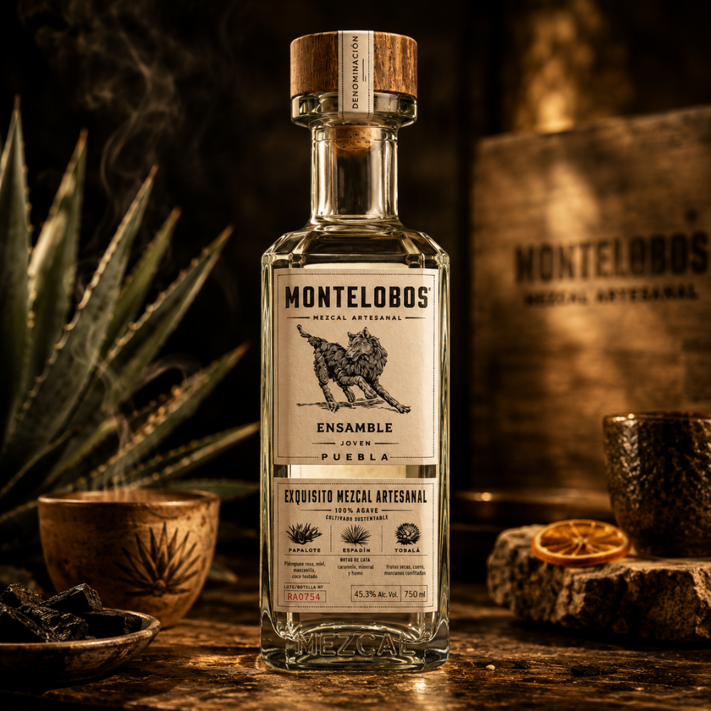 MEZCAL MONTELOBOS ENSAMBLE 100% ARTESANAL 750 ML