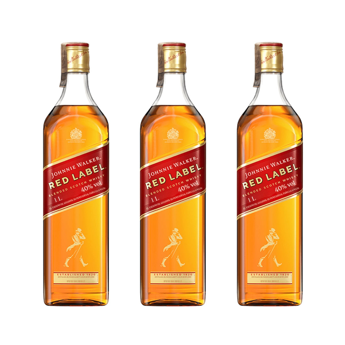 WHISKY J.W. RED LABEL 1000 ML (3 PIEZAS)