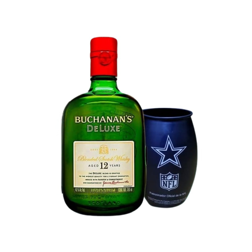 WHISKY BUCHANAN´S DeLUXE 12 750 ML + VASO NFL (VAQUEROS DE DALLAS)