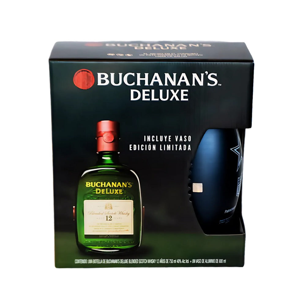 WHISKY BUCHANAN´S DeLUXE 12 750 ML + VASO NFL (VAQUEROS DE DALLAS)