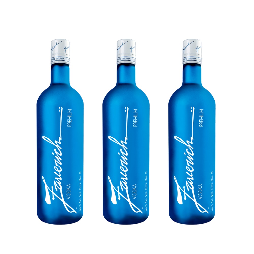 VODKA ZAVERICH PREMIUM 1000 ML (3 PIEZAS)